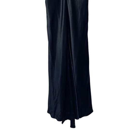 Y2K Maxi Dress Sz 8 Vintage Night Way Black Slip Satin Evening Prom Embellished - Picture 6 of 7